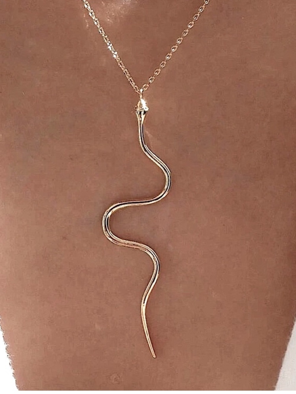 🆕 Elegant 18k Gold plated Serpent Drop Necklace for Women
